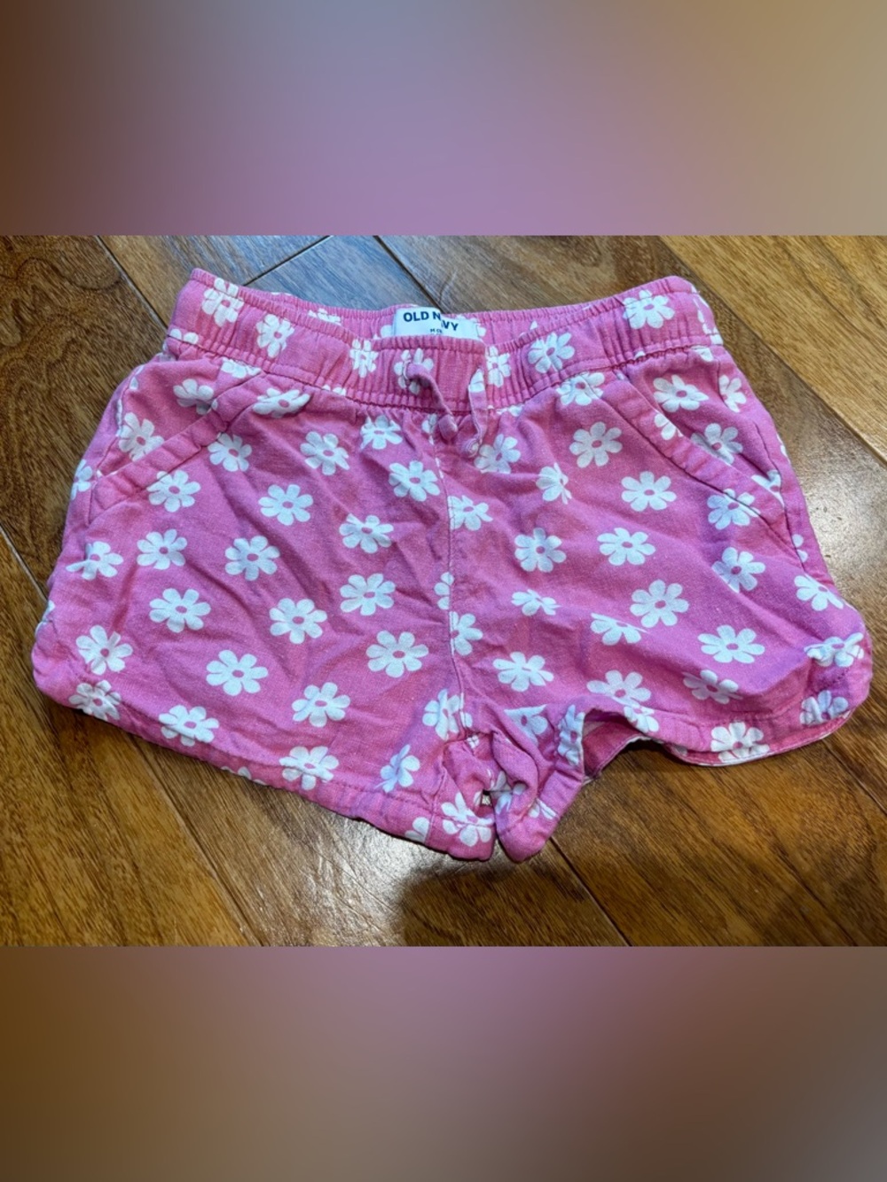 Old Navy Pink Floral Daisy Drawstring Shorts